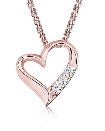 Halskette Herz Ewigkeit Diamant (0.06 ct.) 925 Silber