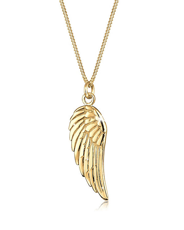 Goldhimmel Halskette Flügel Boho 925 Sterling Silber
