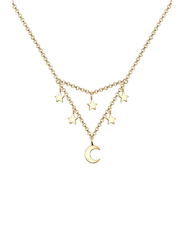 Halskette Halbmond Sterne Astro Trend 925 Silber