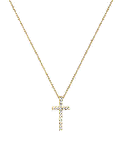 Goldhimmel Halskette Kreuz Religion Swarovski® 925 Sterling Silber 2