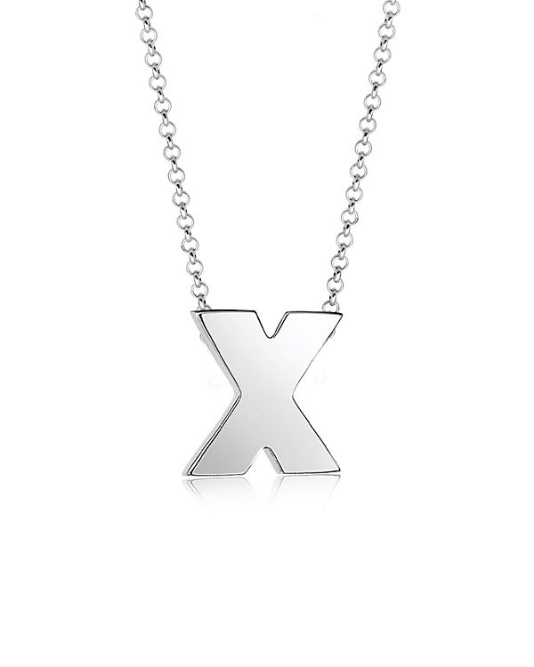 Halskette Buchstabe X Initialen Trend Minimal 925 Silber