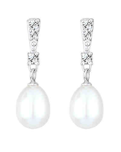 Ohrringe Perlen Swarovski® Kristalle Elegant 925 Silber 2
