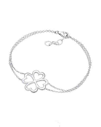 Armband Kleeblatt Glücksbringer Luck 925 Silber 2