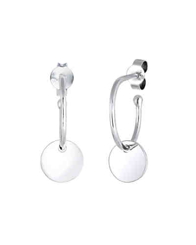 Ohrringe Kreis Creole Geo Plättchen Trend 925 Silber 2