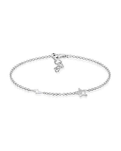 Armband Blitz Sterne Astro Zirkonia Kristalle 925 Silber