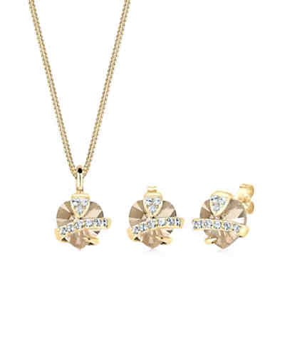 Goldhimmel Schmuckset Herz Swarovski® Kristalle 925 Silber
