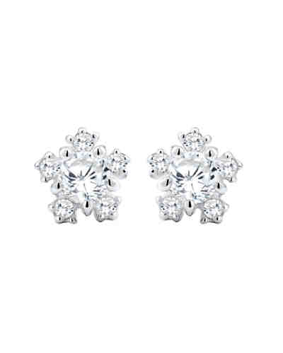 Ohrringe Blume Floral Blüte Zirkonia 925 Sterling Silber 2