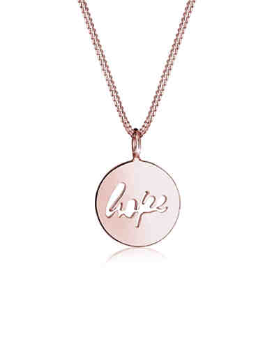 Halskette Wordings Hope-Schriftzug Münze 925 Sterling Silber