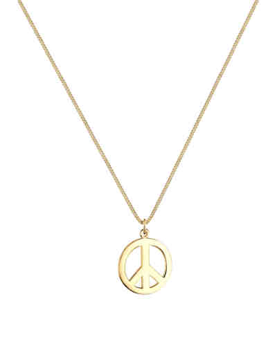 Goldhimmel Halskette Boho Peace Zeichen 925 Sterling Silber 2