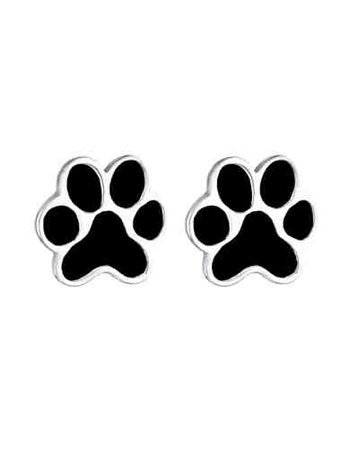 Ohrringe Pfoten Tier Emaille Hund Katze Filigran 925 Silber 2