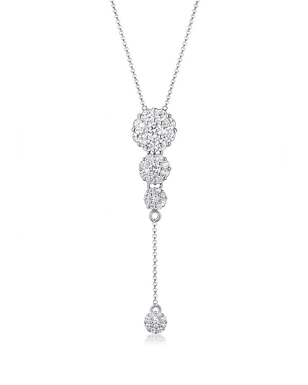 Halskette Y-Kette Zirkonia Kristalle 925 Sterling Silber
