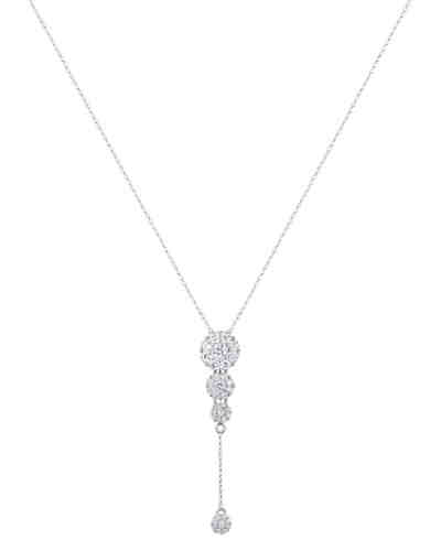 Halskette Y-Kette Zirkonia Kristalle 925 Sterling Silber 2