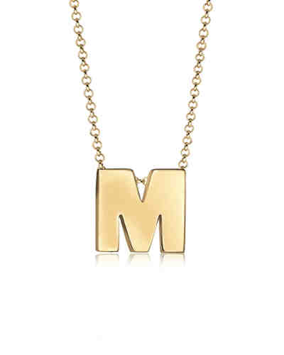 Halskette Buchstabe M Initialen Trend Minimal 925 Silber