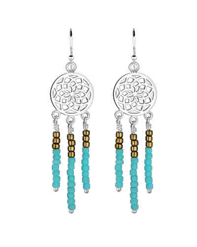 Ohrringe Traumfänger Ornament Boho Festival 925 Silber 2