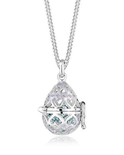 Halskette Medallion Herz Swarovski® Kristalle 925 Silber