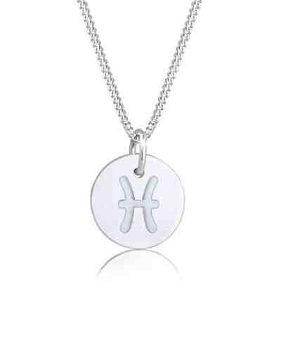 Halskette Sternzeichen Fische Astro Symbol Matt 925 Silber