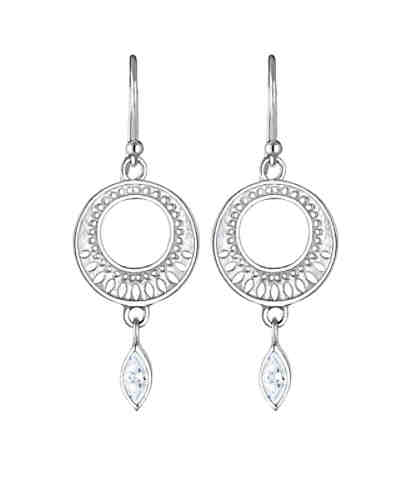 Ohrringe Ornament Zirkonia Marquise 925 Sterling Silber 2