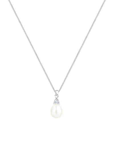 Halskette Süßwasserzuchtperle Diamant (0.06 ct.) 925 Silber 2