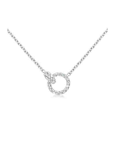 Halskette Verbunden Swarovski® Kristalle 925 Sterling Silber