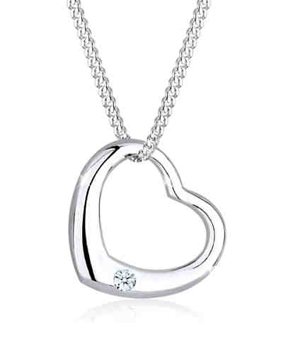 Halskette Herz Liebe Diamant (0.03 ct.) 925 Silber