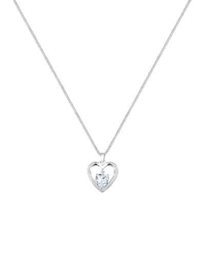 Halskette Herz Diamant (0.02 ct.) Zirkonia 925 Silber 2