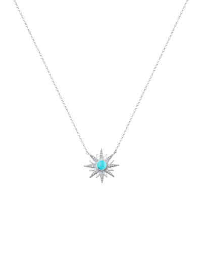 Halskette Sonne Edelstein Swarovski® Kristalle 925 Silber 2