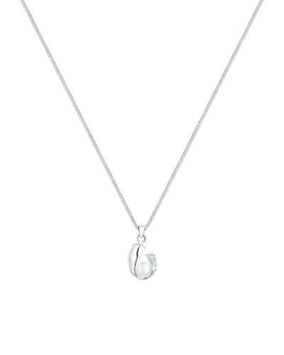 Halskette Süßwasserzuchtperle Diamant (0.02 ct.) 925 Silber 2