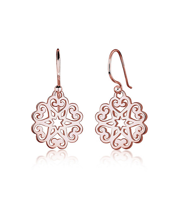 Ohrringe Ornament Herz Sterne Floral 925 Sterling Silber