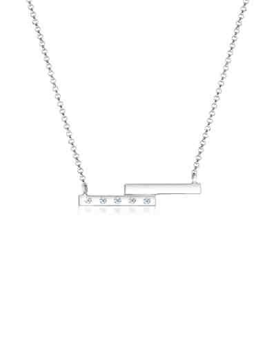 Halskette Geo Rechteck Diamant (0.10 ct) 925 Sterling Silber