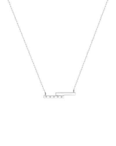 Halskette Geo Rechteck Diamant (0.10 ct) 925 Sterling Silber 2