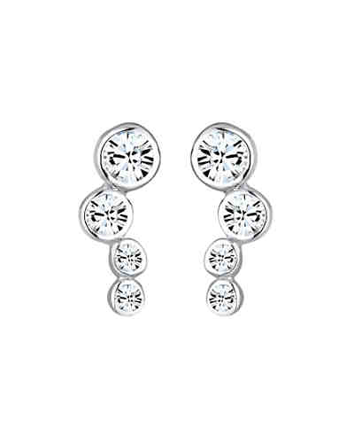 Ohrringe Rund Swarovski® Kristalle 925 Sterling Silber 2