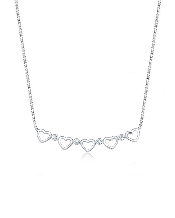 Halskette Herz Unendlich Diamant (0.08 ct.) 925 Silber