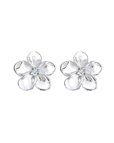 Ohrringe Frangipani Blüte Diamant Blume Blüte 925 Silber 2