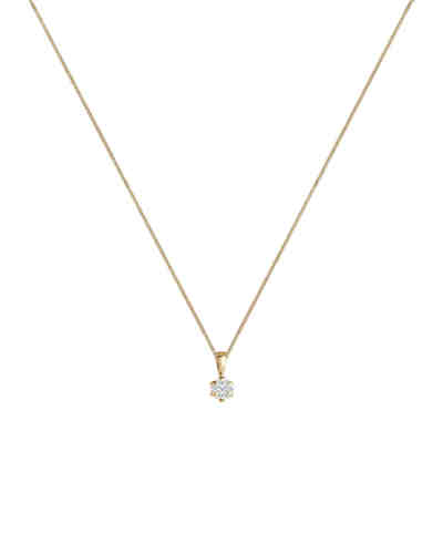 Halskette Blume Brilliant Diamant (0.15 ct.) 585 Gelbgold 2