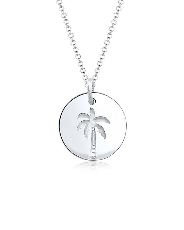 Halskette Palme Strand Urlaub Sommer Tropical 925 Silber