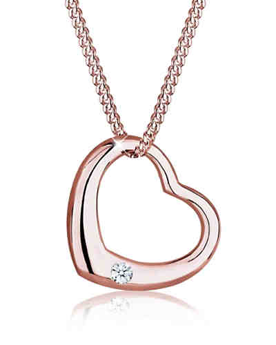 Halskette Herz Liebe Diamant (0.03 ct.) 925 Silber