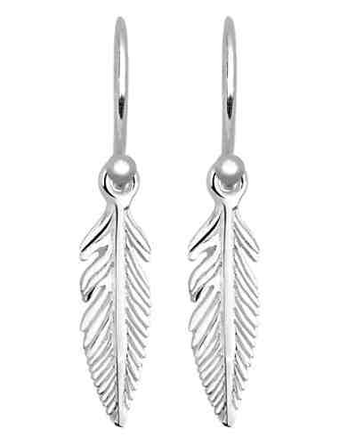 Ohrringe Feder Filigran Boho Festival 925 Silber 2