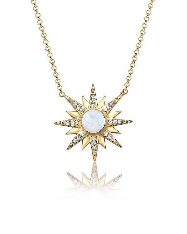 Halskette Sonne Edelstein Swarovski® Kristalle 925 Silber