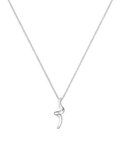 Halskette Welle geschwungen Diamant 925 Sterling Silber 2
