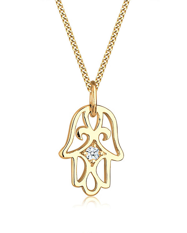 Halskette Hamsa Hand Diamant (0.03 ct.) 585 Gelbgold