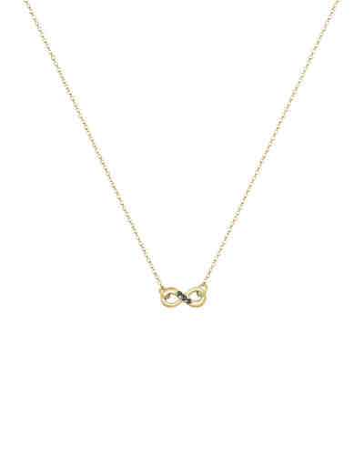 Halskette Infinity Schwarzer Diamant (0.06 ct.) 375 Gelbgold 2