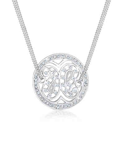 Halskette Ornament Paisley Swarovski® Kristalle 925 Silber