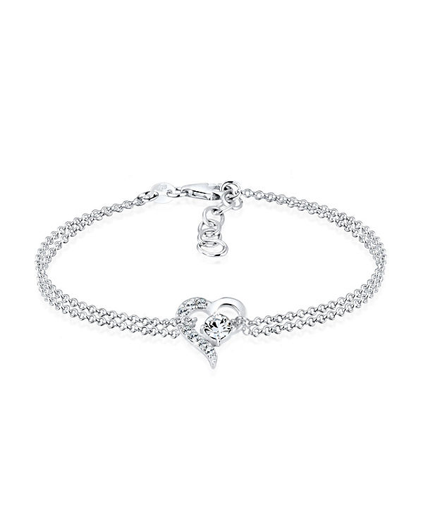 Armband Herz Liebe Swarovski® Kristalle 925 Silber