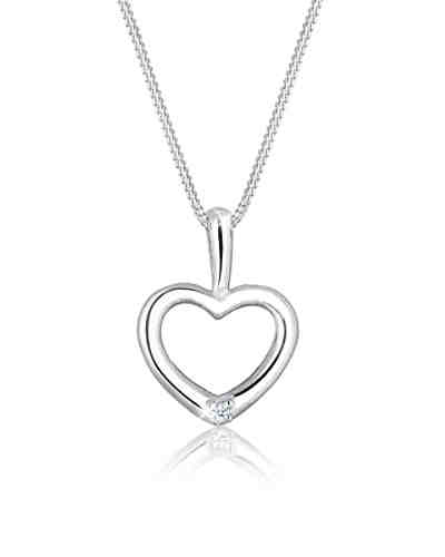 Halskette Herz Filigran Diamant (0.02 ct.) 925 Silber Sharon